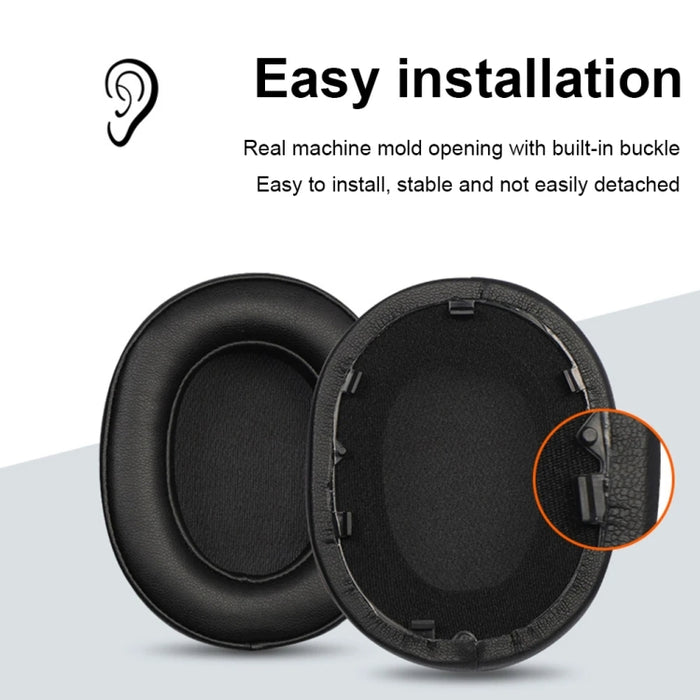 1 par de protectores de oídos de esponja de cuero para auriculares Sony WH-1000XM5, Black, White, Red, Beige, Dark Blue