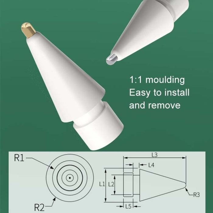 Puntas de repuesto para Apple Pencil Puntas modificadas, 4.0 Extended White Shell Silver Tip, 3.5 Standard White Shell Silver Tip, 3.0 Round Head White Shell Silver Tip, 4.0 Extended White Shell Gold Tip, 3.5 Standard White Shell Gold Tip              ...