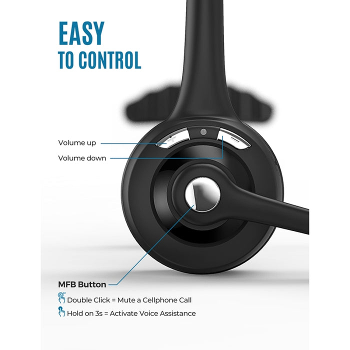 Auriculares inalámbricos mono Bluetooth 5.0 para empresas Auriculares dedicados para atención al cliente