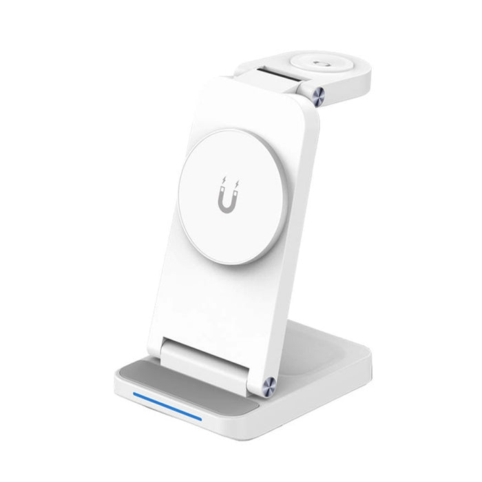 S90-3 3 en 1 Cargador inalámbrico plegable magnético Soporte de carga rápida para teléfono, auriculares y reloj