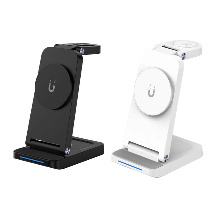 S90-3 3 en 1 Cargador inalámbrico plegable magnético Soporte de carga rápida para teléfono, auriculares y reloj