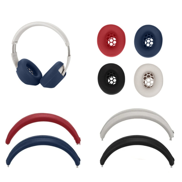 Juego de almohadillas de silicona para los oídos y funda para la diadema para auriculares Beats Studio Pro, Set Black, Set Beige, Set Red, Set Deep Blue