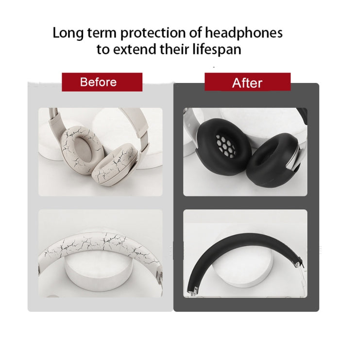 Juego de almohadillas de silicona para los oídos y funda para la diadema para auriculares Beats Studio Pro, Set Black, Set Beige, Set Red, Set Deep Blue
