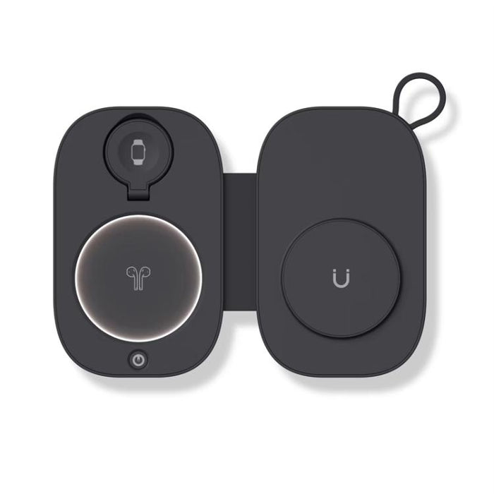 Cargador inalámbrico magnético plegable T5 3 en 1 para Apple Watch, iPhone y AirPods