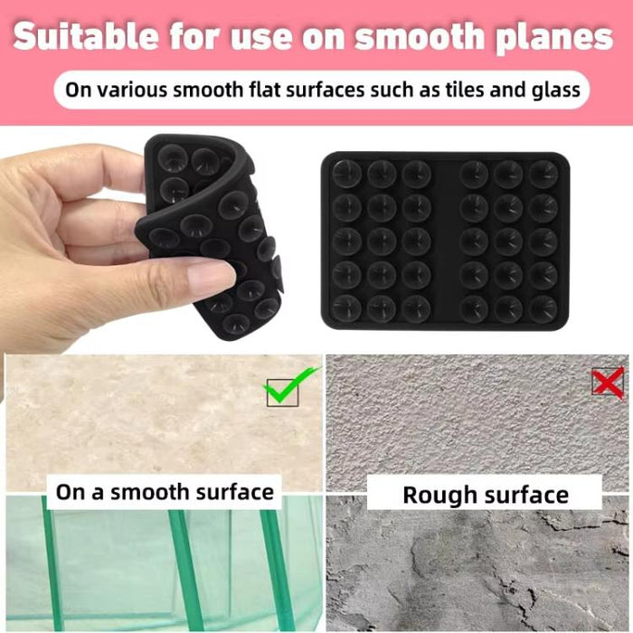 Soporte para teléfono móvil con ventosa de silicona de doble cara y fijación fuerte