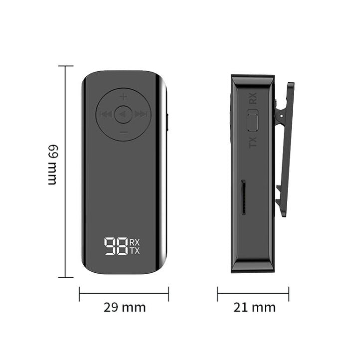 Receptor y transmisor de audio con Bluetooth 5.3 y clip MX-M06 Adaptador de audio para computadora y automóvil