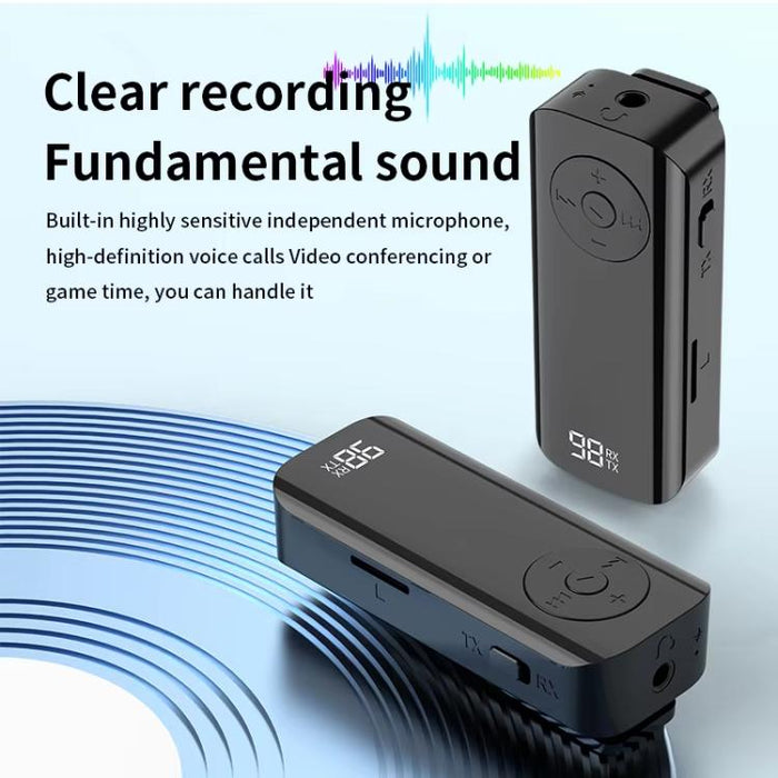 Receptor y transmisor de audio con Bluetooth 5.3 y clip MX-M06 Adaptador de audio para computadora y automóvil