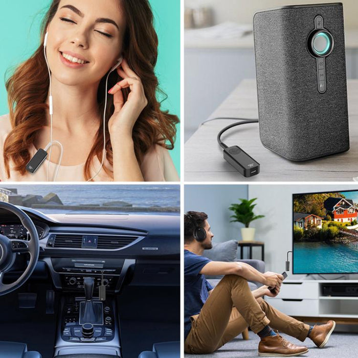 Receptor y transmisor de audio con Bluetooth 5.3 y clip MX-M06 Adaptador de audio para computadora y automóvil