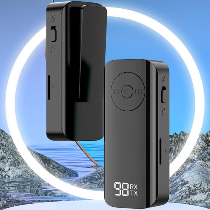 Receptor y transmisor de audio con Bluetooth 5.3 y clip MX-M06 Adaptador de audio para computadora y automóvil