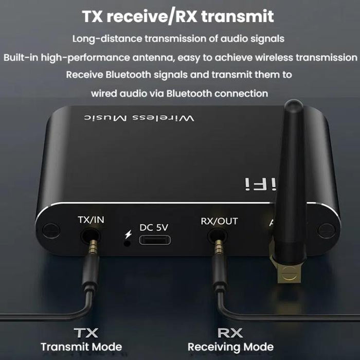 Adaptador de audio 2 en 1 con amplificador AUX y Bluetooth 5.4, Bluetooth 5.4