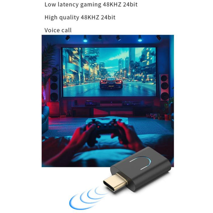 Transmisor de audio Bluetooth universal tipo C para computadora y teléfono móvil
