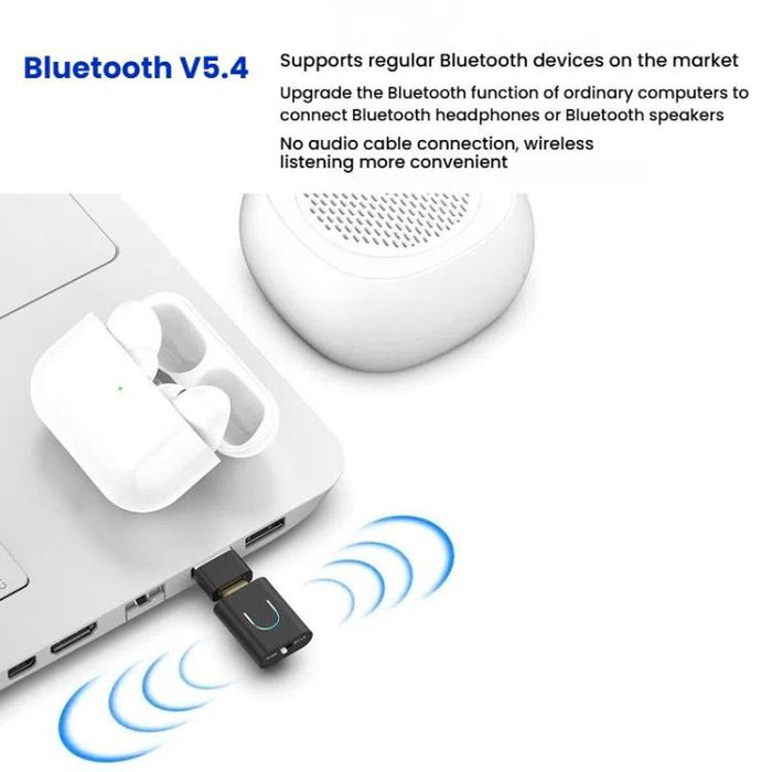 Transmisor de audio Bluetooth universal tipo C para computadora y teléfono móvil