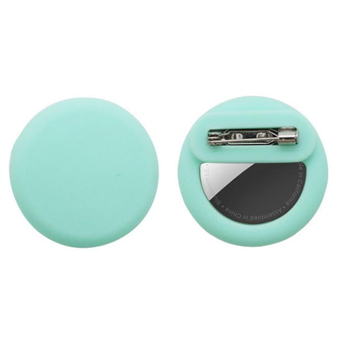 Funda de silicona redonda para rastreador GPS AirTag con imperdibles ocultos en el interior de la ropa y los zapatos.