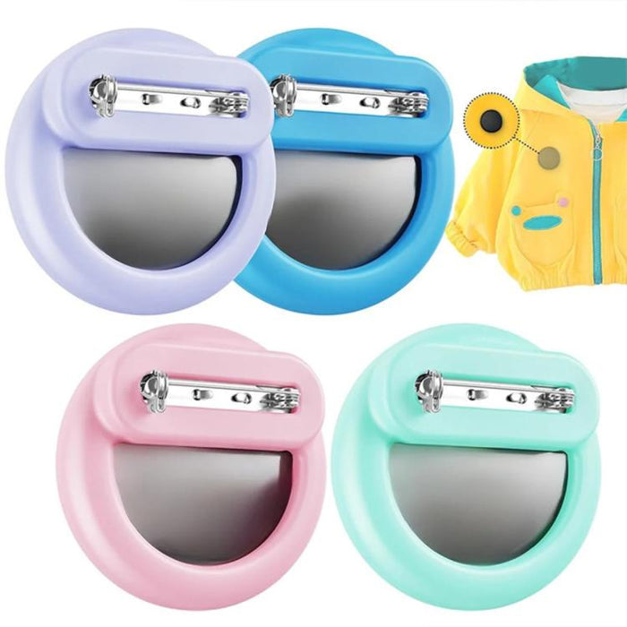 Funda de silicona redonda para rastreador GPS AirTag con imperdibles ocultos en el interior de la ropa y los zapatos.