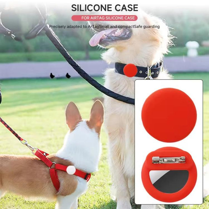 Funda de silicona redonda para rastreador GPS AirTag con imperdibles ocultos en el interior de la ropa y los zapatos.