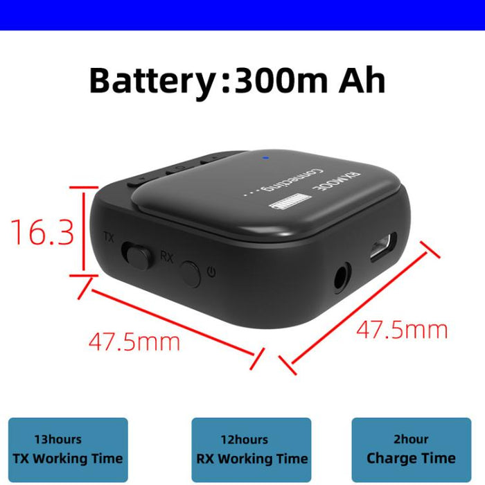 Adaptador receptor y transmisor de pantalla Bluetooth 5.2 TR82 2 en 1