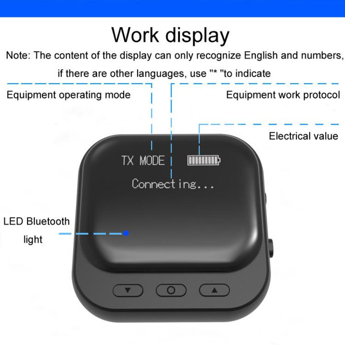 Adaptador receptor y transmisor de pantalla Bluetooth 5.2 TR82 2 en 1