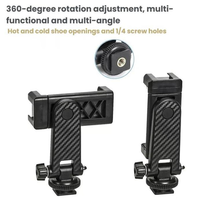 Abrazadera giratoria vertical y horizontal para teléfono, zapata para cámara, soporte de montaje para trípode, 007