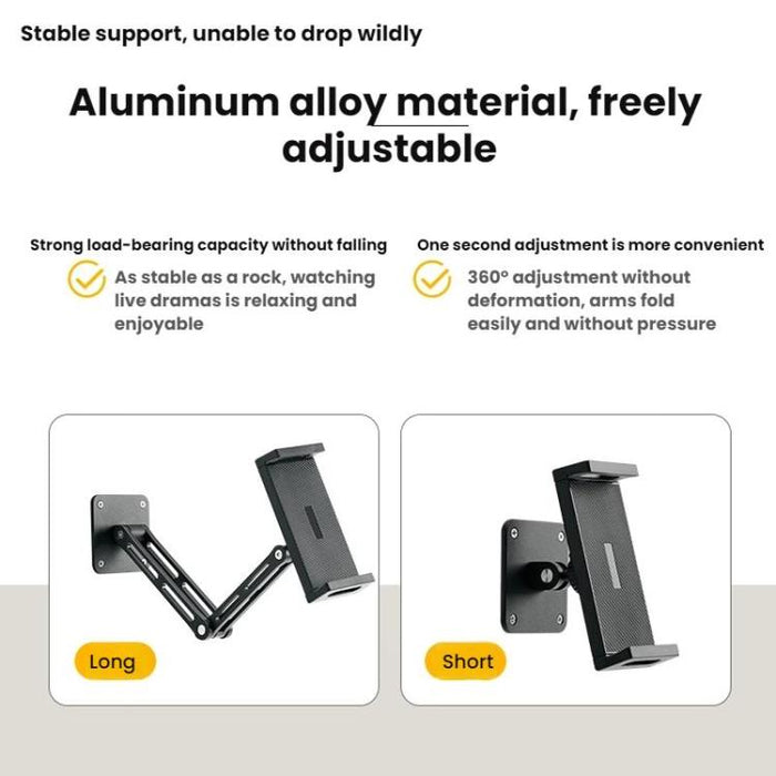 4-12.9 Inch Aluminum Alloy Rotating Cantilever Wall Mount For Phones And Tablets, Long Version, Short Version