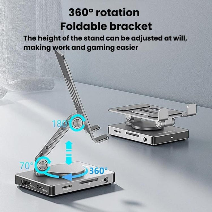 Blueendless ST803 Phone Rotating Stand Docking Station, 8 In 1