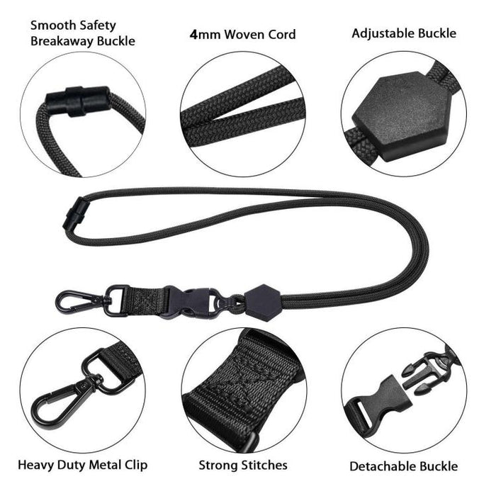 Adjustable Detachable Safety Buckle Metal Hook Mobile Phones ID Cards Lanyard