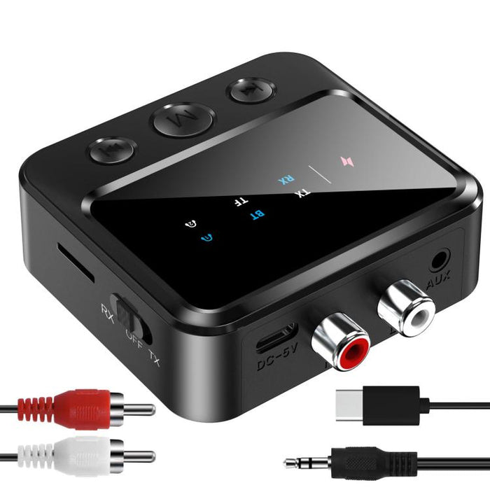 Adaptador transmisor/receptor de audio Bluetooth 5.4 con reproducción de tarjeta TF, C56