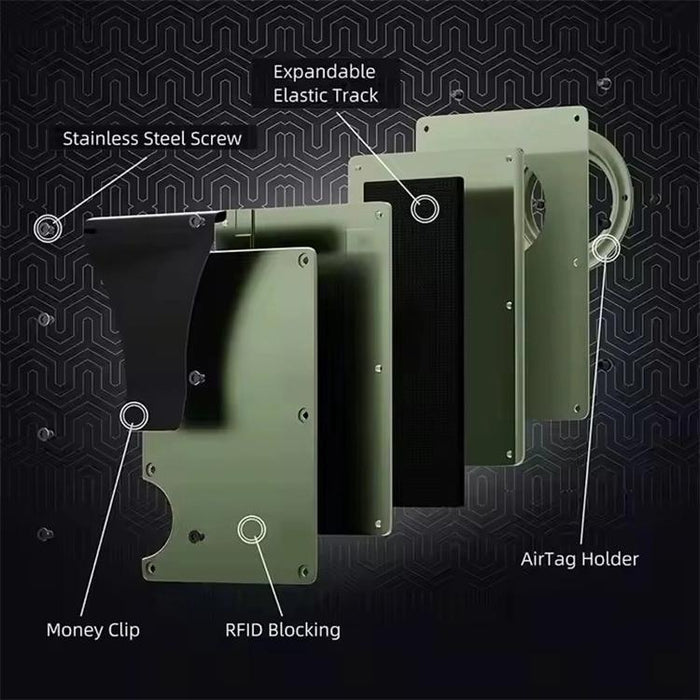 Cartera metálica con bloqueo RFID para tarjetas AirTag de 2.ª generación / AirTag de 1.ª generación