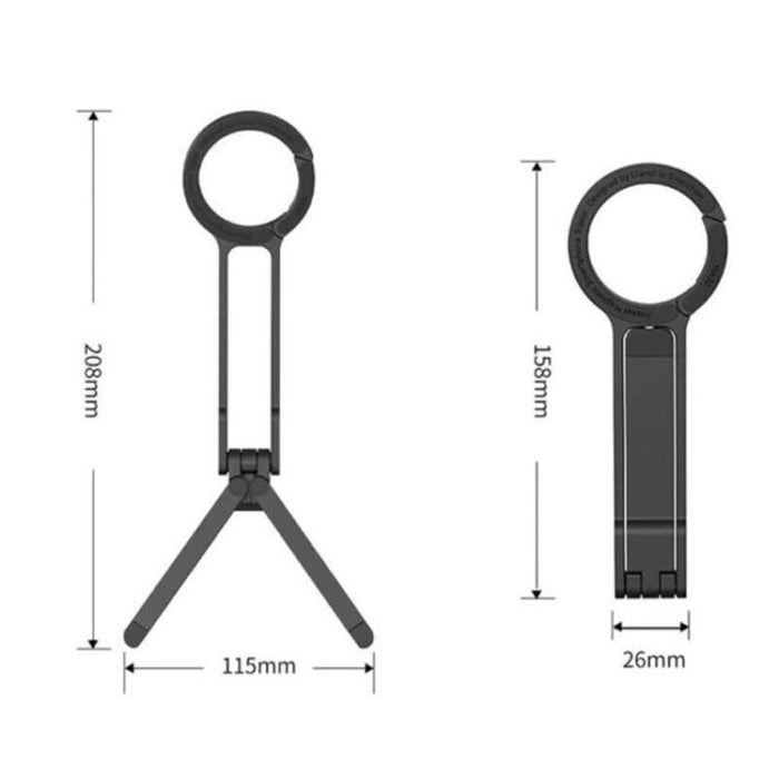 Soporte magnético para teléfono con mosquetón de aleación de aluminio y trípode portátil para fotografía
