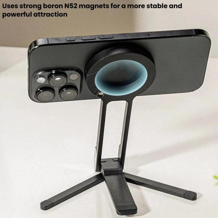 Soporte magnético para teléfono con mosquetón de aleación de aluminio y trípode portátil para fotografía