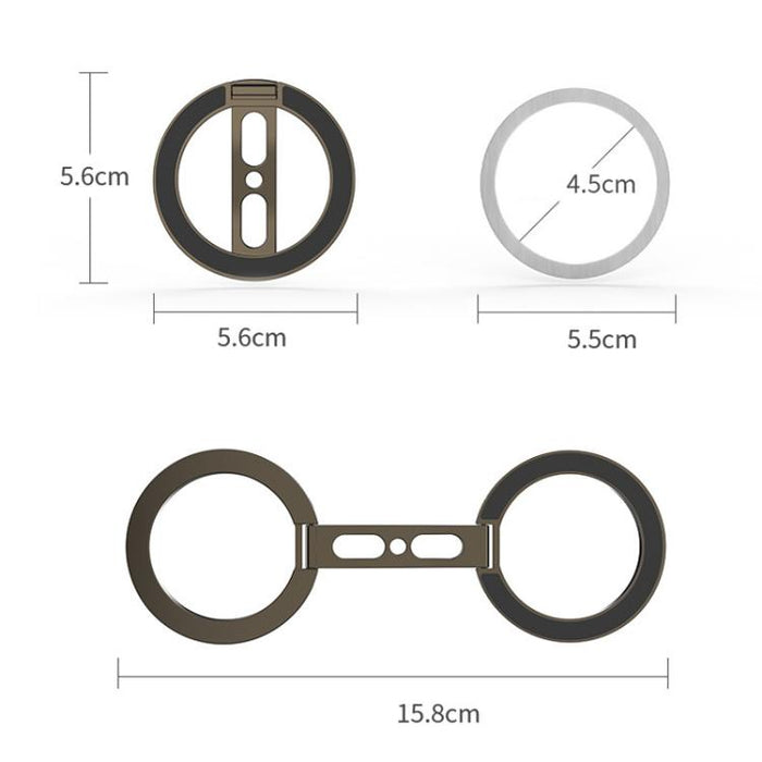 Soporte magnético doble para teléfono, totalmente plegable y multifunción, de metal.