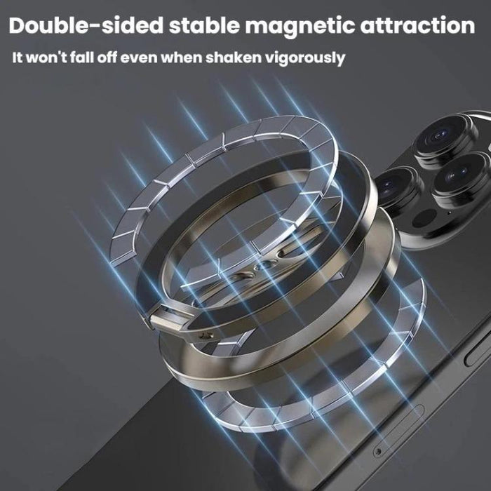 Soporte magnético doble para teléfono, totalmente plegable y multifunción, de metal.