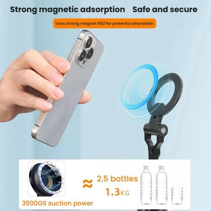 Soporte magnético plegable para teléfono con zapata fría, cámara, disparo horizontal y vertical, transmisión en vivo, fotografía y trípode., Holder