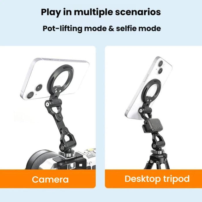 Soporte magnético plegable para teléfono con zapata fría, cámara, disparo horizontal y vertical, transmisión en vivo, fotografía y trípode., Holder