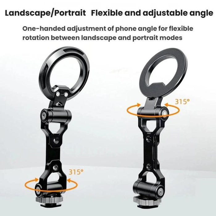 Soporte magnético plegable para teléfono con zapata fría, cámara, disparo horizontal y vertical, transmisión en vivo, fotografía y trípode., Holder