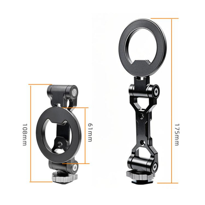 Soporte magnético plegable para teléfono con zapata fría, cámara, disparo horizontal y vertical, transmisión en vivo, fotografía y trípode., Holder