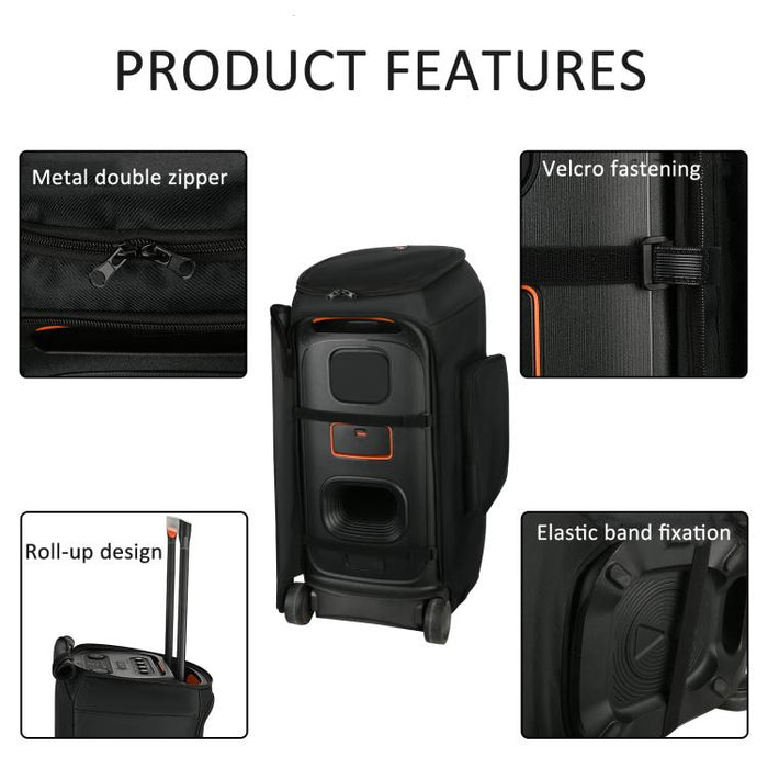 Funda mejorada para altavoz JBL Partybox Stage 320 con bolsillos laterales dobles y carcasa de malla de nailon., Upgraded Cover