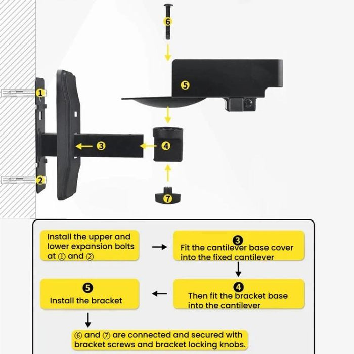 Soporte de pared con ángulo ajustable para altavoces y monitores de sonido envolvente., LKT-383, LKT-383S