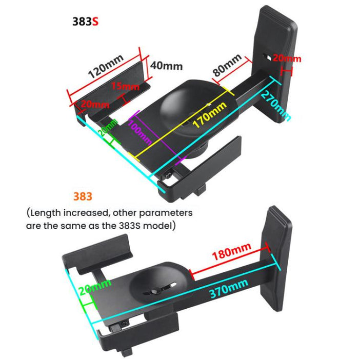 Soporte de pared con ángulo ajustable para altavoces y monitores de sonido envolvente., LKT-383, LKT-383S