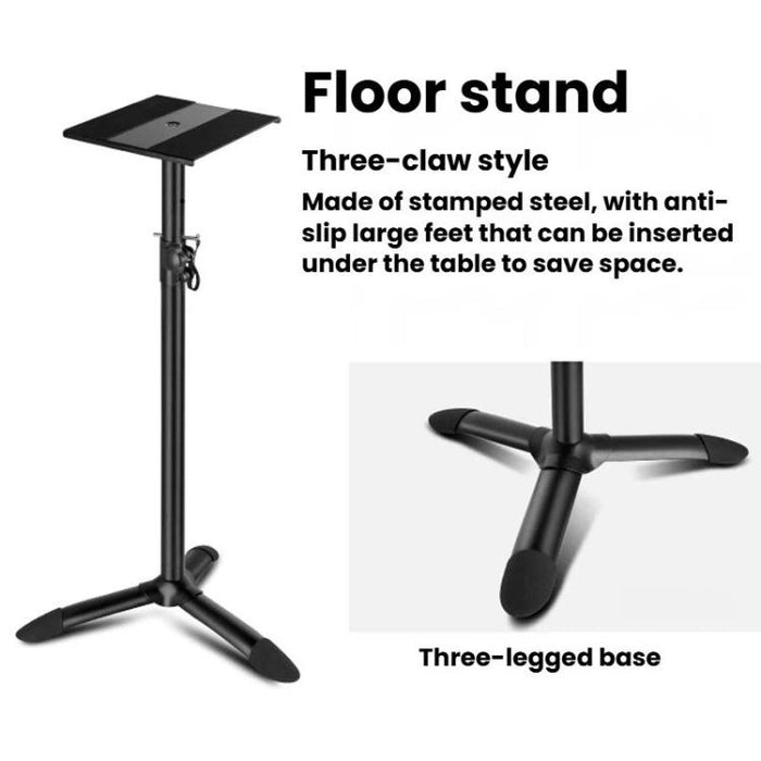 Soporte de altavoz de suelo metálico con trípode envolvente para monitor para estudio y escritorio, LKT-610, LKT-640