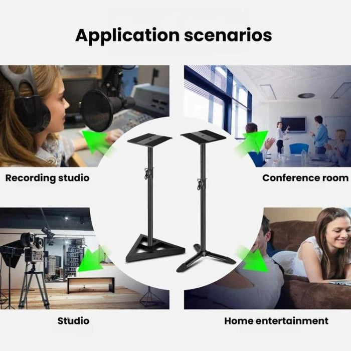 Soporte de altavoz de suelo metálico con trípode envolvente para monitor para estudio y escritorio, LKT-610, LKT-640