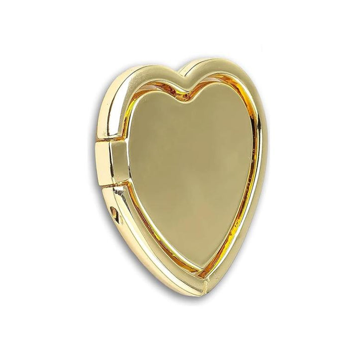 Soporte para teléfono de metal con forma de corazón, giratorio 360 grados, con hebilla de anillo.