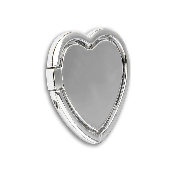 Soporte para teléfono de metal con forma de corazón, giratorio 360 grados, con hebilla de anillo.