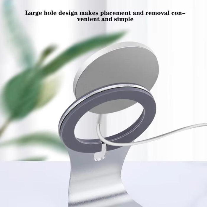 Soporte de teléfono de aleación de aluminio para cargador inalámbrico magnético de escritorio