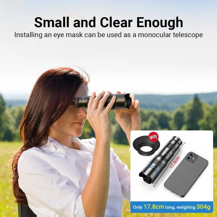 Lente telefoto zoom universal APEXEL totalmente metálico 20-40x para smartphones, telescopio HD para teléfono, ideal para fotografía lunar y de conciertos., APL-20-40X