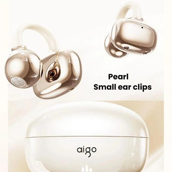 Auriculares inalámbricos Bluetooth de conducción ósea aigo CJ195, con clip para la oreja, ideales para deportes y correr.