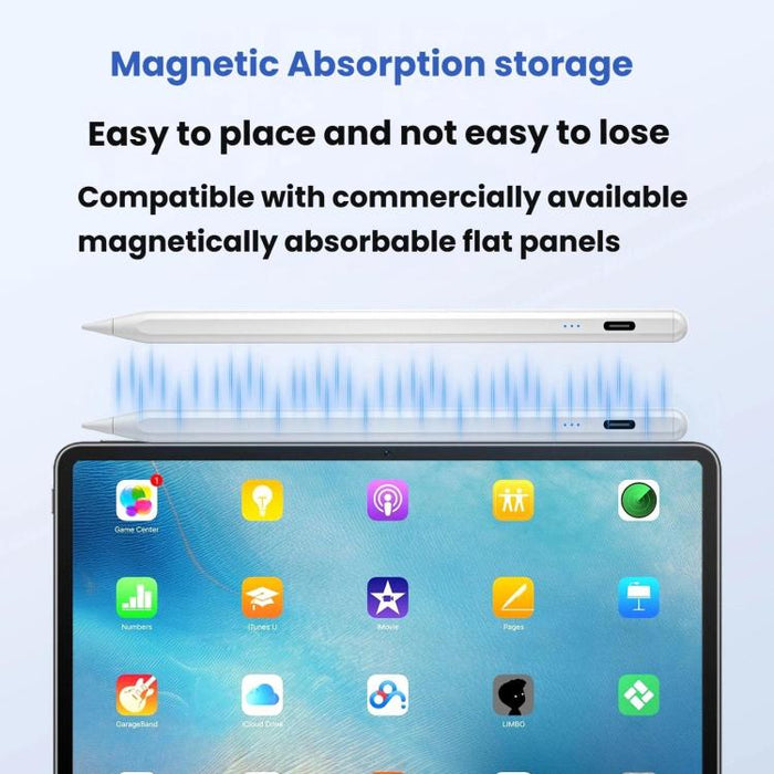 Para iPad 2018 o posterior. Indicador de encendido de tres LED. Sistema anti-pulsación accidental. Lápiz óptico capacitivo activo sensible a la inclinación y a la presión.