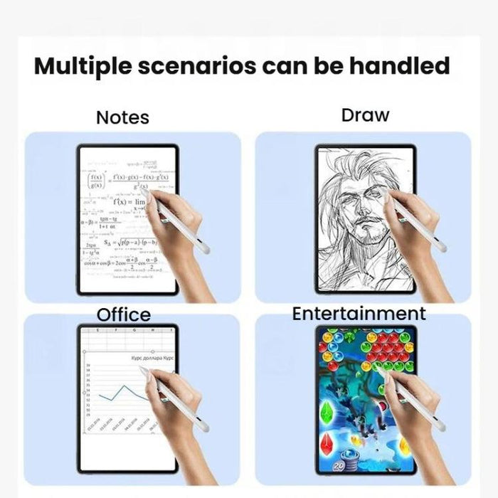 Para iPad 2018 o posterior. Indicador de encendido de tres LED. Sistema anti-pulsación accidental. Lápiz óptico capacitivo activo sensible a la inclinación y a la presión.