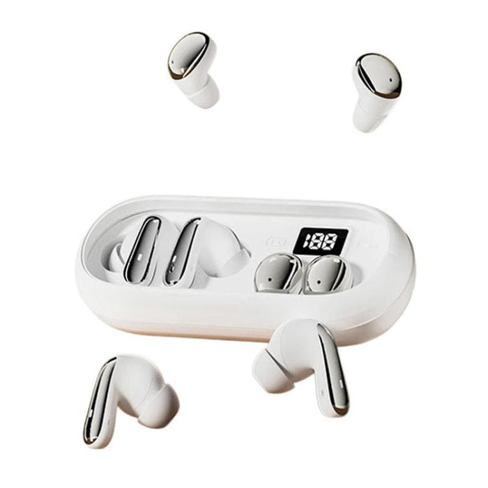 MD35 2 pares de auriculares intrauditivos con pantalla digital, cancelación de ruido, inalámbricos Bluetooth, ideales para dormir.