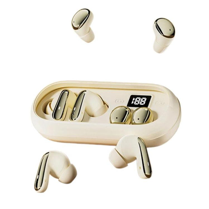 MD35 2 pares de auriculares intrauditivos con pantalla digital, cancelación de ruido, inalámbricos Bluetooth, ideales para dormir.