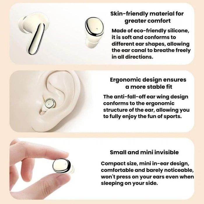 MD35 2 pares de auriculares intrauditivos con pantalla digital, cancelación de ruido, inalámbricos Bluetooth, ideales para dormir.
